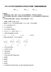 2023-2024学年江苏省无锡市羊尖中学化学九年级第一学期期末调研模拟试题含答案