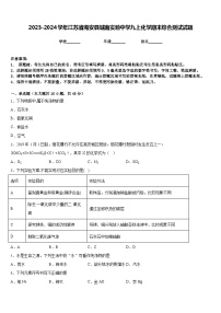 2023-2024学年江苏省海安县城南实验中学九上化学期末综合测试试题含答案