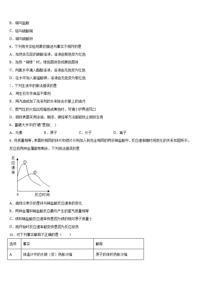 2023-2024学年江苏省泰兴市黄桥教育联盟化学九年级第一学期期末复习检测试题含答案第2页