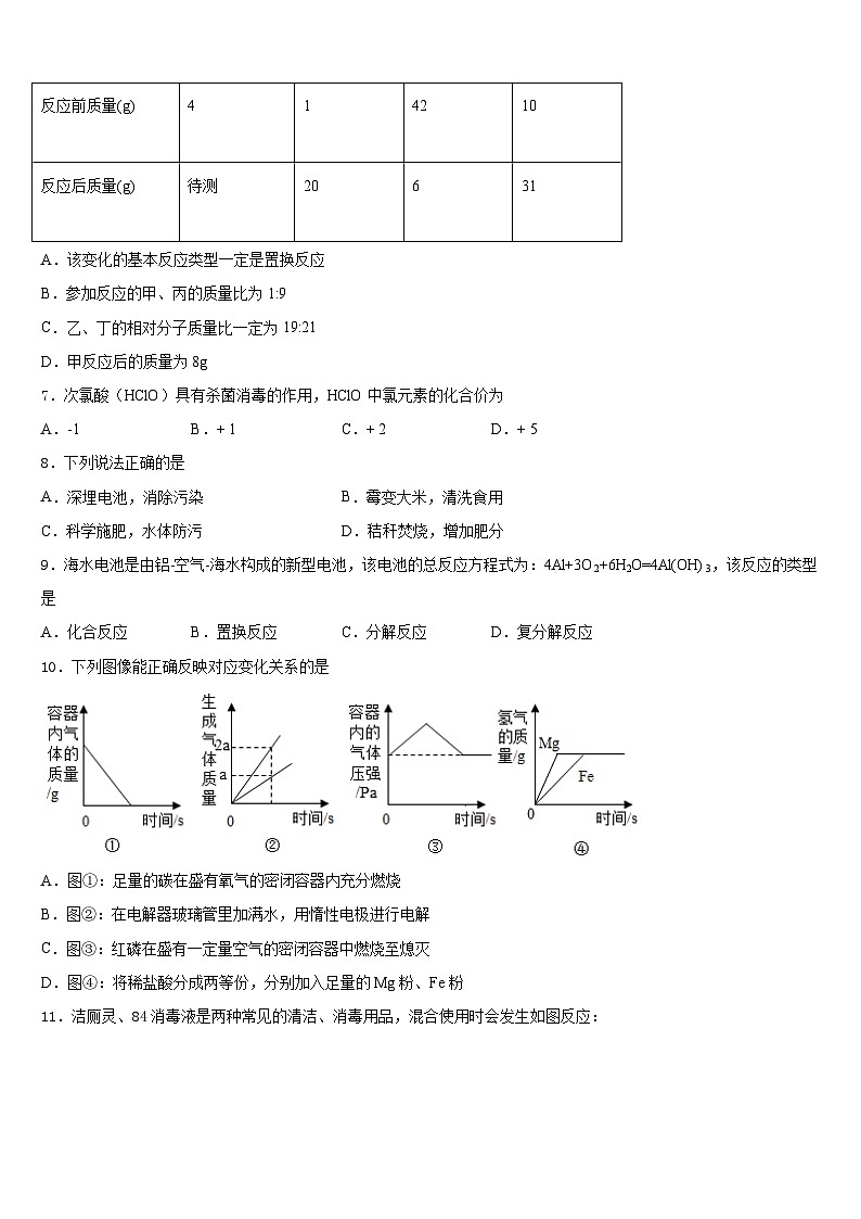 2023-2024学年江苏省泰州市泰兴实验中学九年级化学第一学期期末综合测试试题含答案第2页