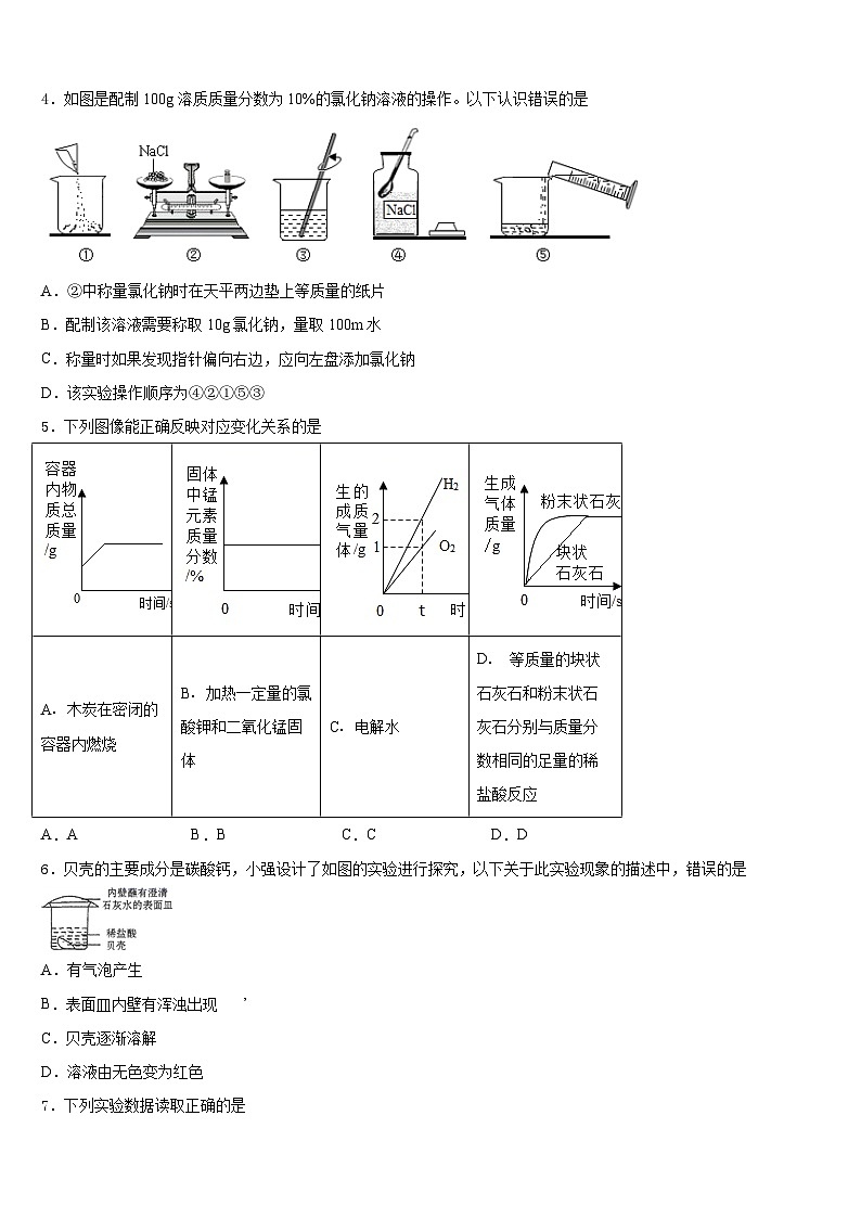 2023-2024学年江苏省苏州工业园区星澄学校九上化学期末教学质量检测模拟试题含答案02
