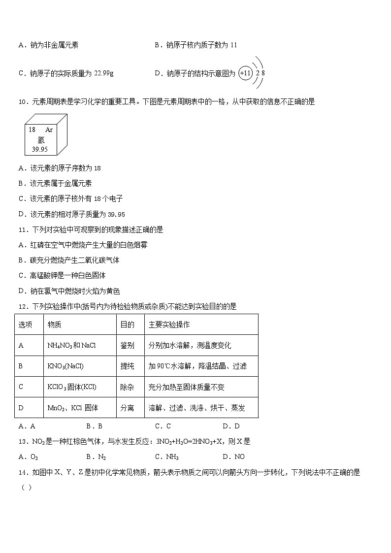 2023-2024学年江苏省苏州姑苏区五校联考九上化学期末检测模拟试题含答案03