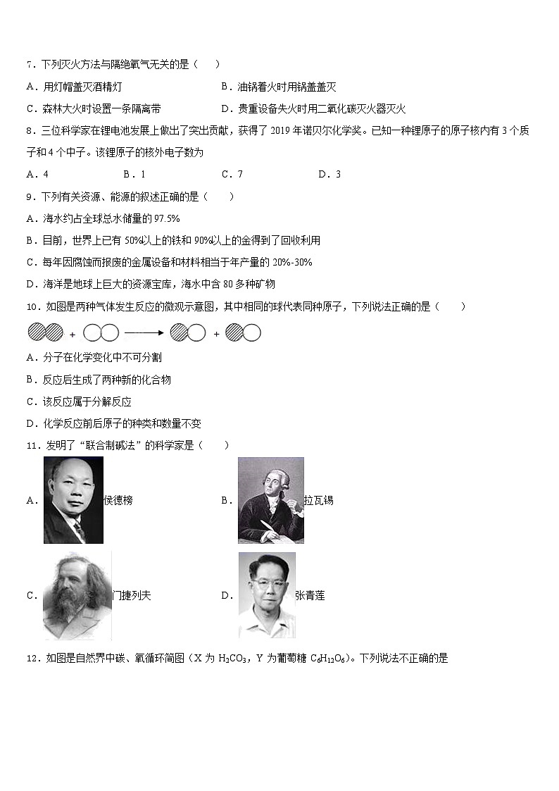 2023-2024学年江苏省苏州市昆山市化学九上期末教学质量检测试题含答案02