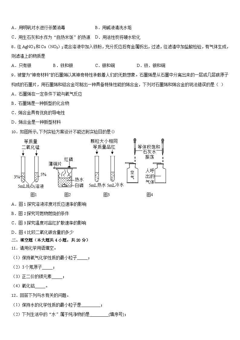2023-2024学年江苏省苏州市苏州工业园区化学九年级第一学期期末质量检测试题含答案02