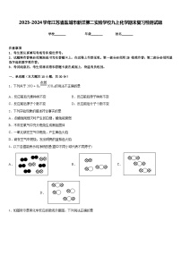 2023-2024学年江苏省盐城市新洋第二实验学校九上化学期末复习检测试题含答案