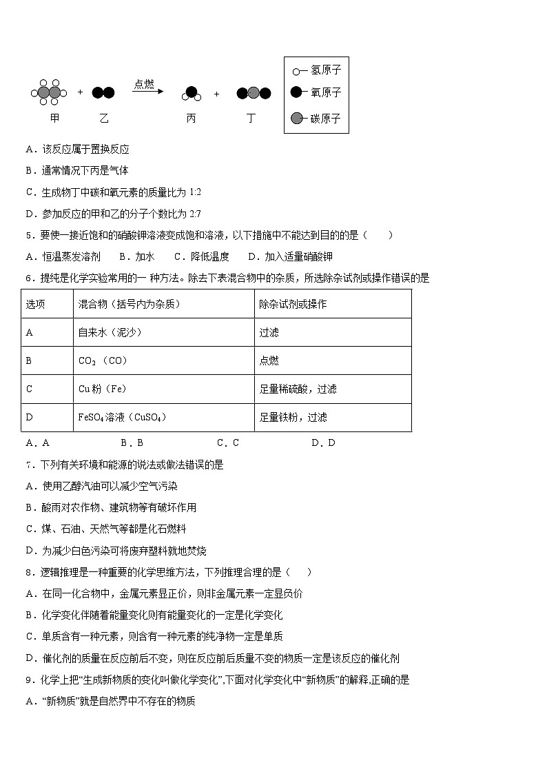 2023-2024学年江苏省盐城市新洋第二实验学校九上化学期末复习检测试题含答案第2页