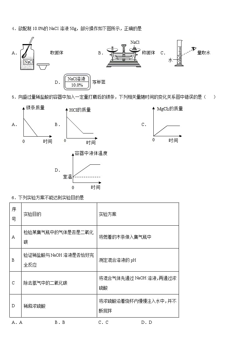 2023-2024学年江苏省通州区金郊初级中学九上化学期末质量检测模拟试题含答案02