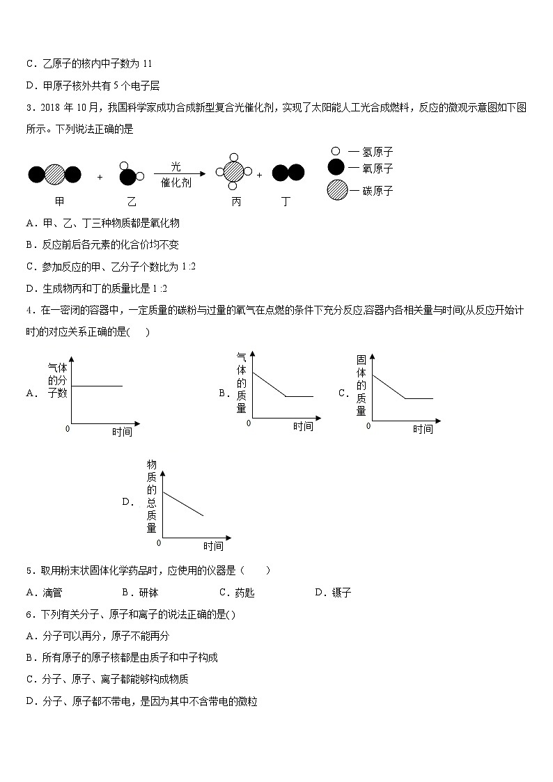 2023-2024学年江苏省苏州市张家港市梁丰高级中学化学九年级第一学期期末学业质量监测模拟试题含答案02