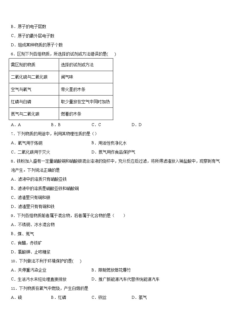 2023-2024学年江西省安远县九年级化学第一学期期末联考模拟试题含答案第2页