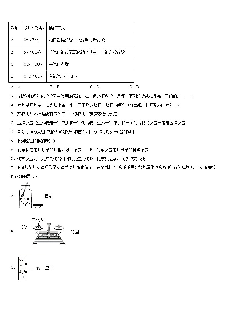 2023-2024学年江西省抚州市临川区九上化学期末考试模拟试题含答案第2页