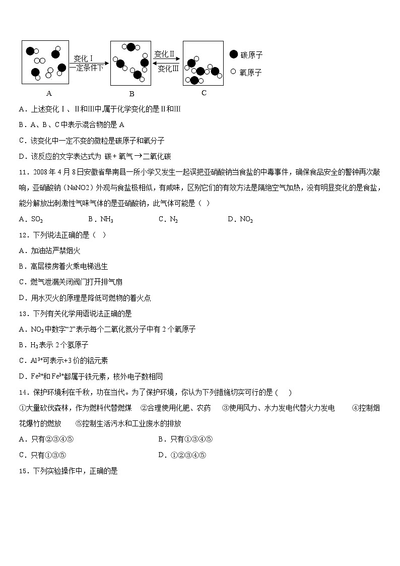 2023-2024学年江西省吉安市名校九上化学期末联考模拟试题含答案第3页