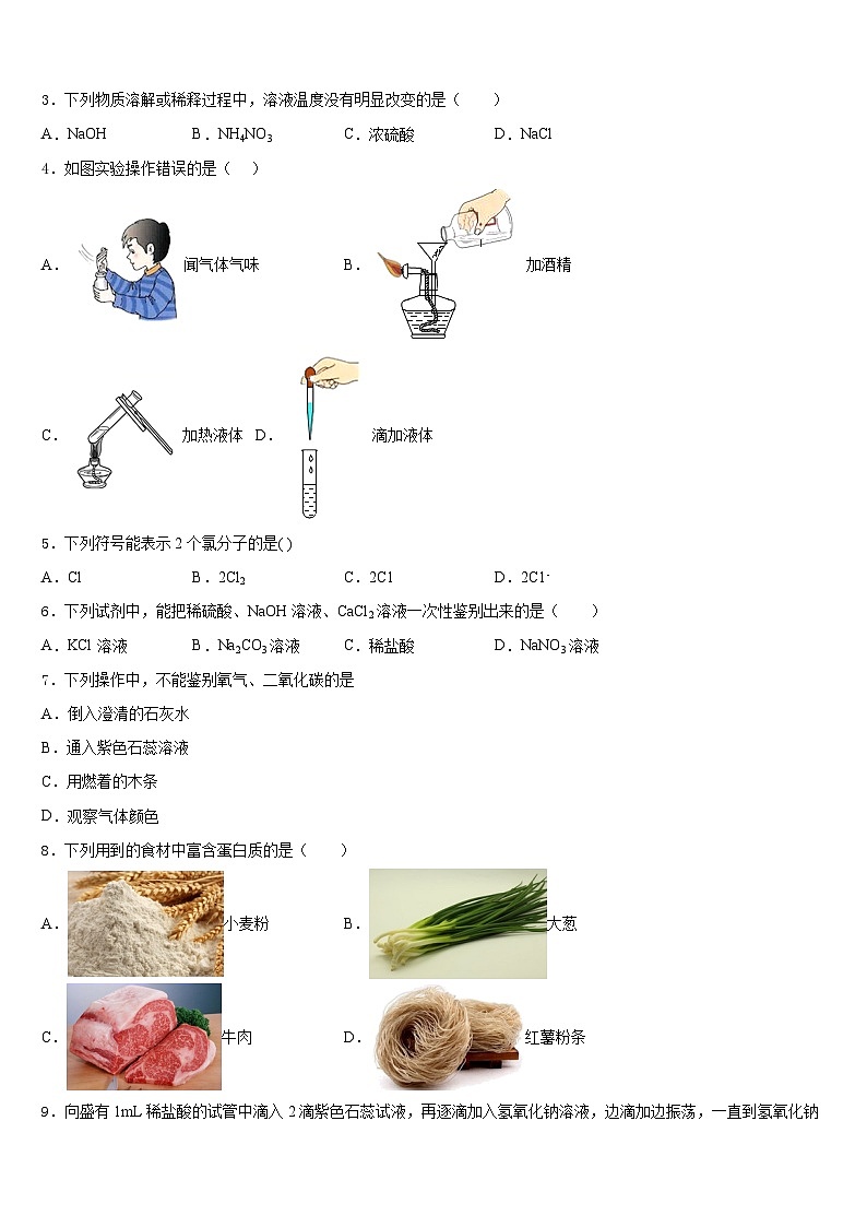2023-2024学年江西省庐山市九上化学期末复习检测模拟试题含答案第2页