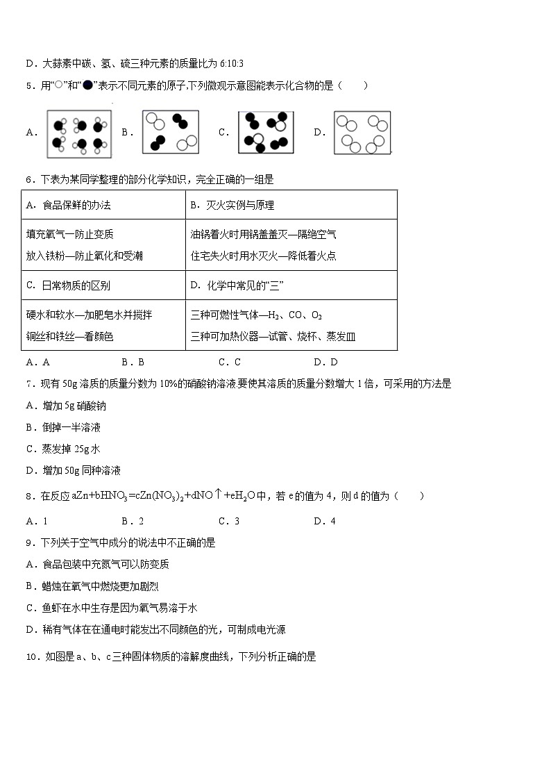 2023-2024学年江西省宁都县化学九上期末考试试题含答案第2页