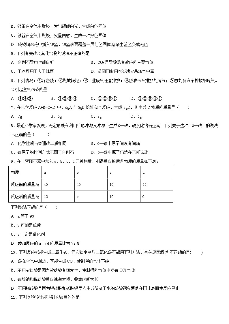 2023-2024学年江西省上饶市第六中学化学九上期末复习检测模拟试题含答案第2页