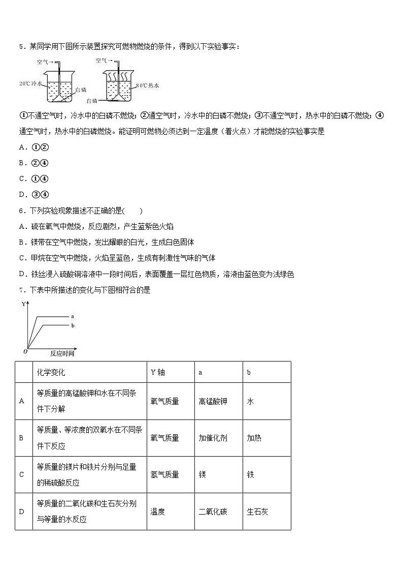 2023-2024学年江西省宜春市名校九上化学期末达标测试试题含答案第2页