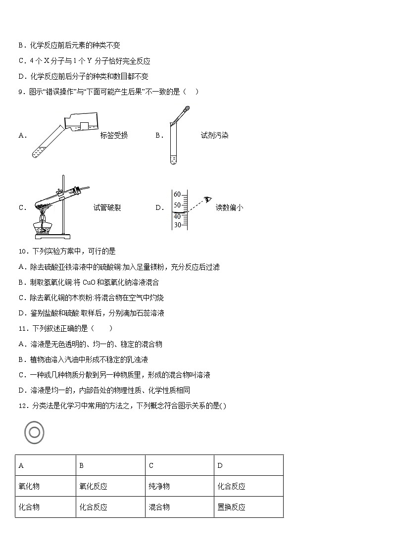 2023-2024学年江西省新余九中学化学九年级第一学期期末经典模拟试题含答案03