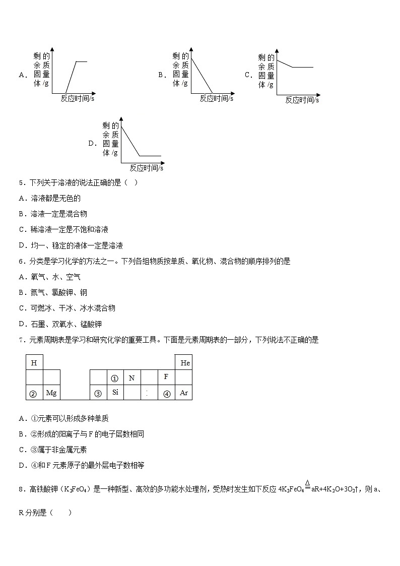 2023-2024学年河北保定竞秀区化学九年级第一学期期末经典模拟试题含答案02