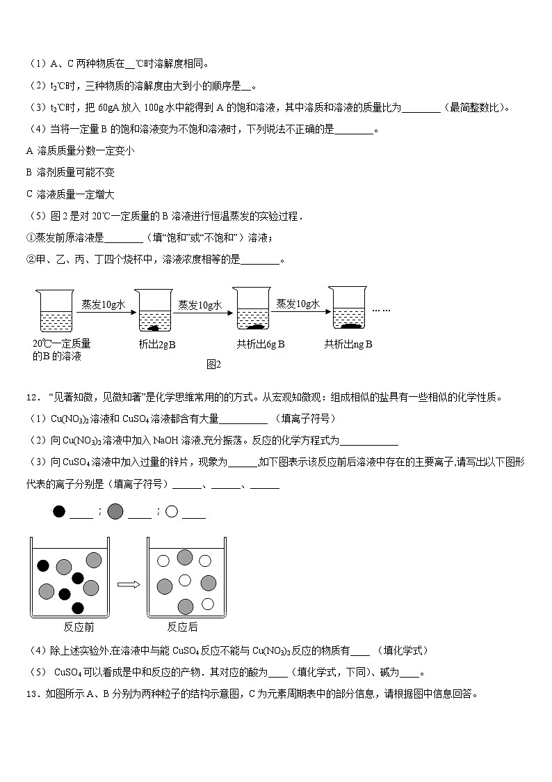 2023-2024学年河北省保定高阳县联考化学九年级第一学期期末质量跟踪监视试题含答案第3页