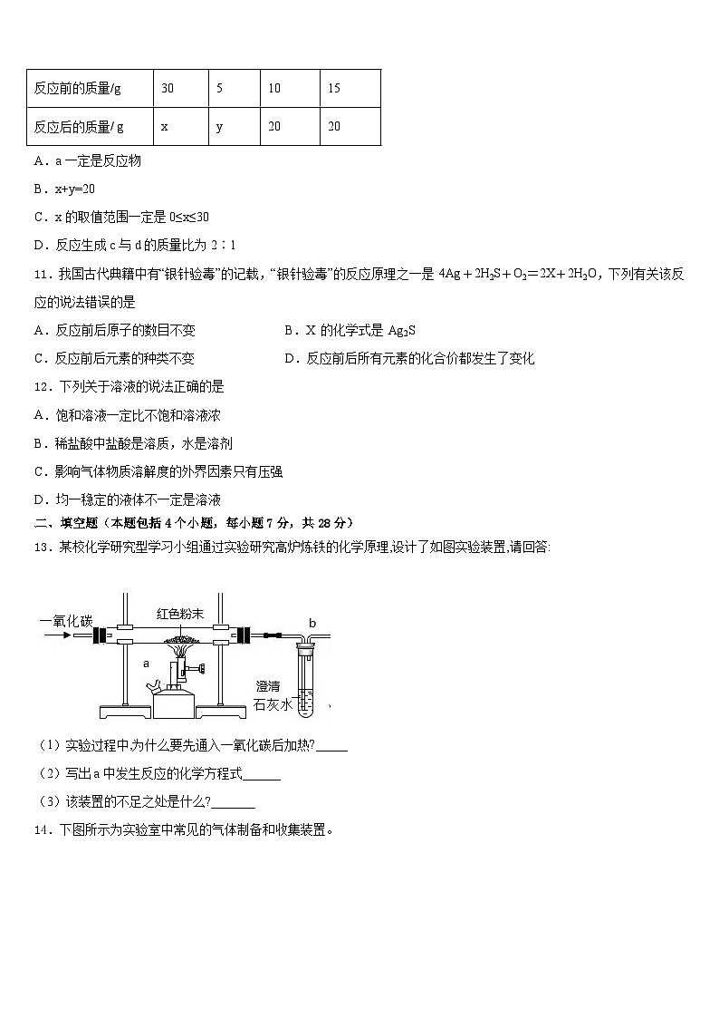 2023-2024学年河北省大城县化学九年级第一学期期末达标检测试题含答案03