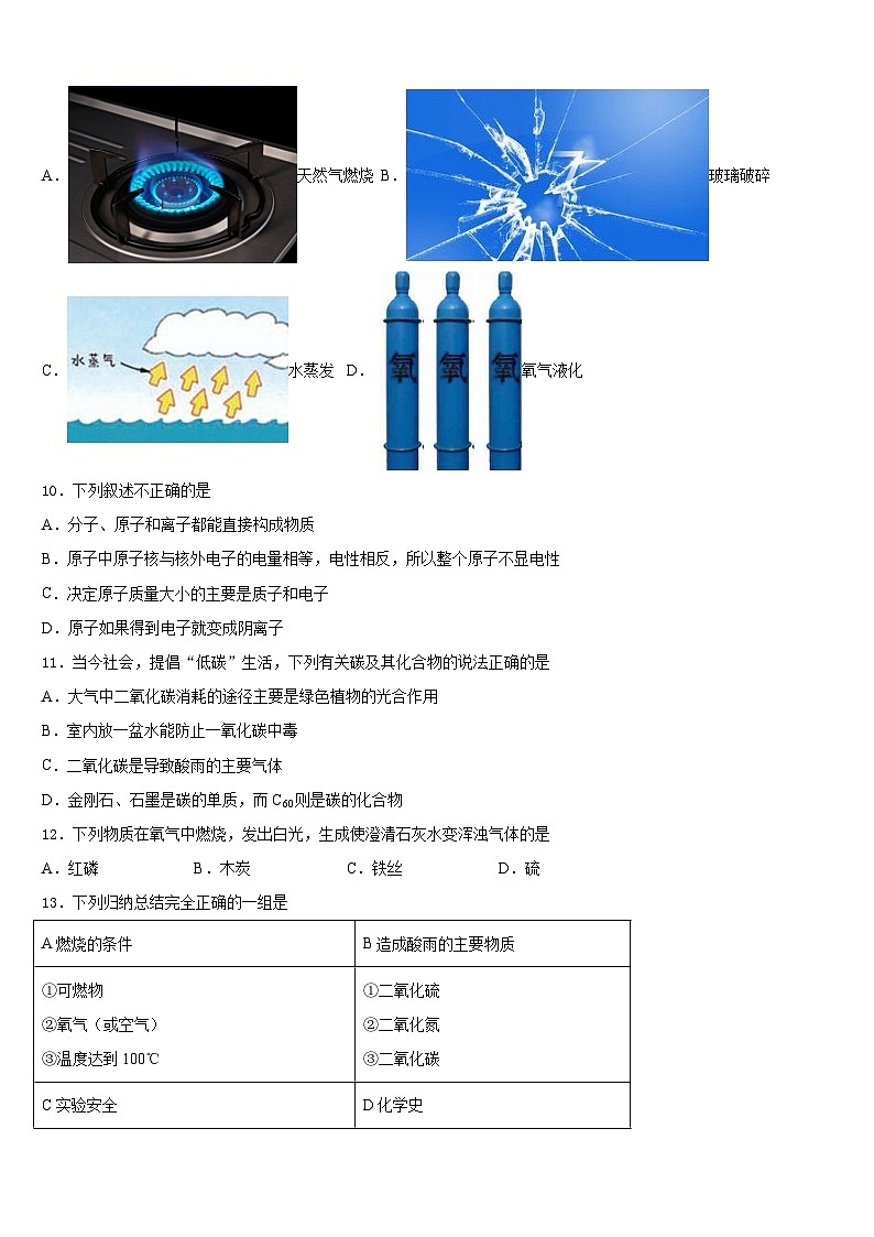 2023-2024学年河北省廊坊市霸州市南孟镇中学九上化学期末统考试题含答案03
