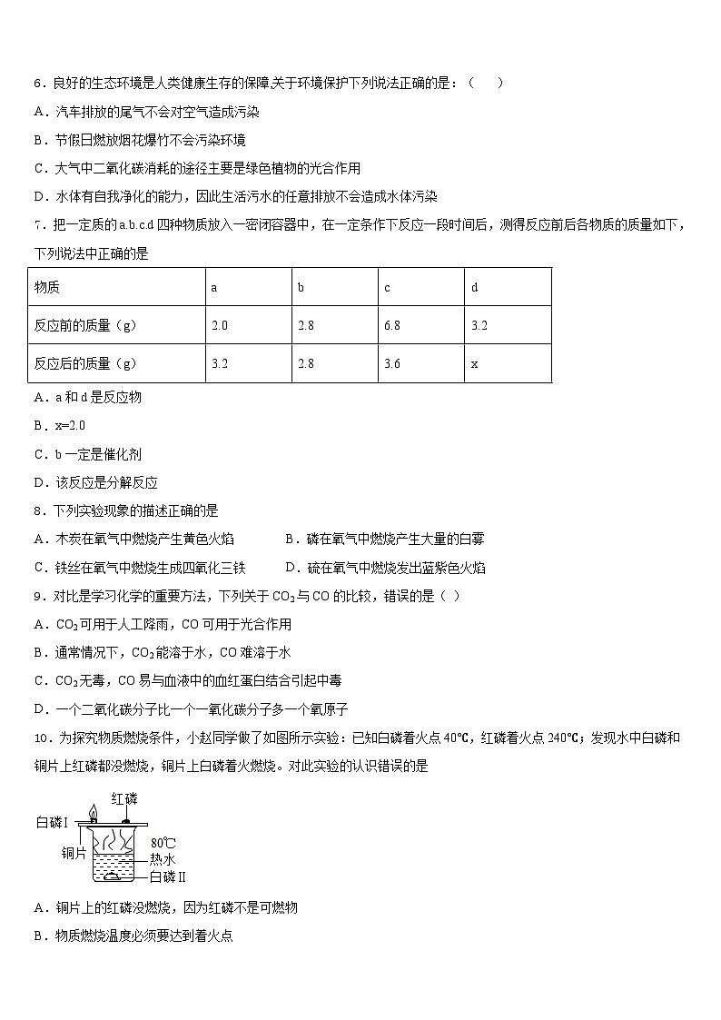 2023-2024学年江西省重点中学化学九上期末统考试题含答案第2页