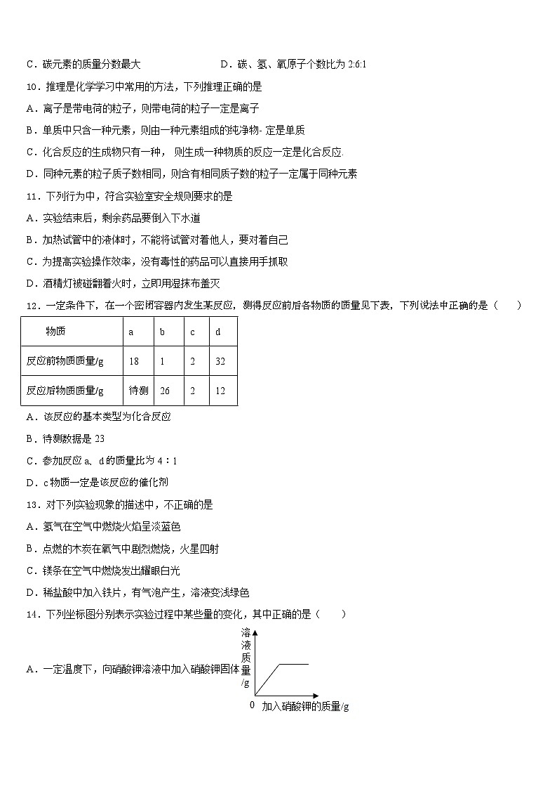 2023-2024学年河北省正定县九上化学期末质量跟踪监视模拟试题含答案03