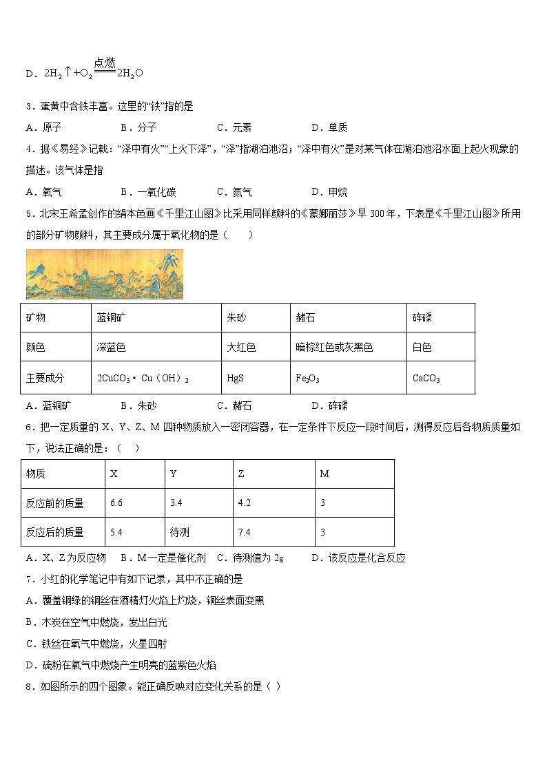 2023-2024学年江西省高安市高安二中学化学九上期末质量跟踪监视试题含答案第2页