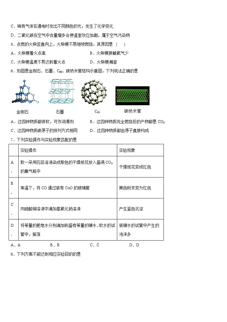 2023-2024学年江西省鹰潭市名校化学九上期末经典模拟试题含答案第2页