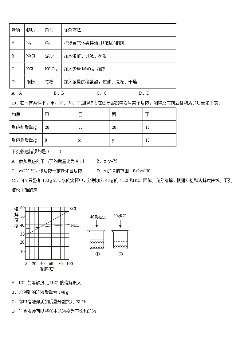 2023-2024学年河北省南宫市奋飞中学化学九上期末联考试题含答案第3页