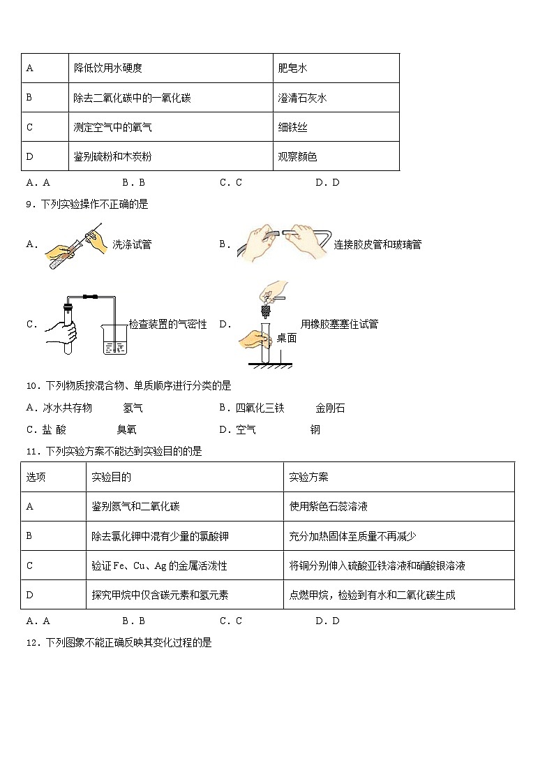 2023-2024学年河北省霸州市化学九上期末质量跟踪监视试题含答案03