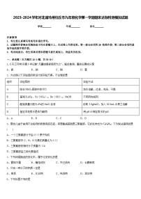 2023-2024学年河北省沧州任丘市九年级化学第一学期期末达标检测模拟试题含答案