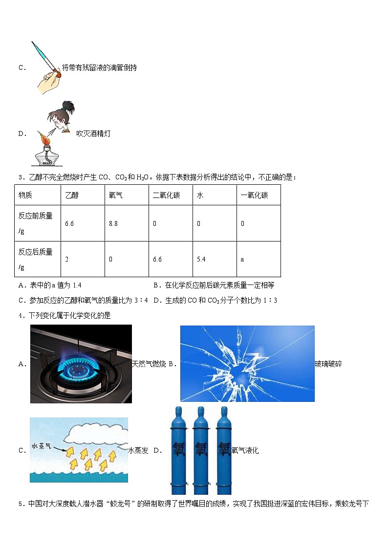 2023-2024学年河北省魏县化学九上期末复习检测试题含答案02