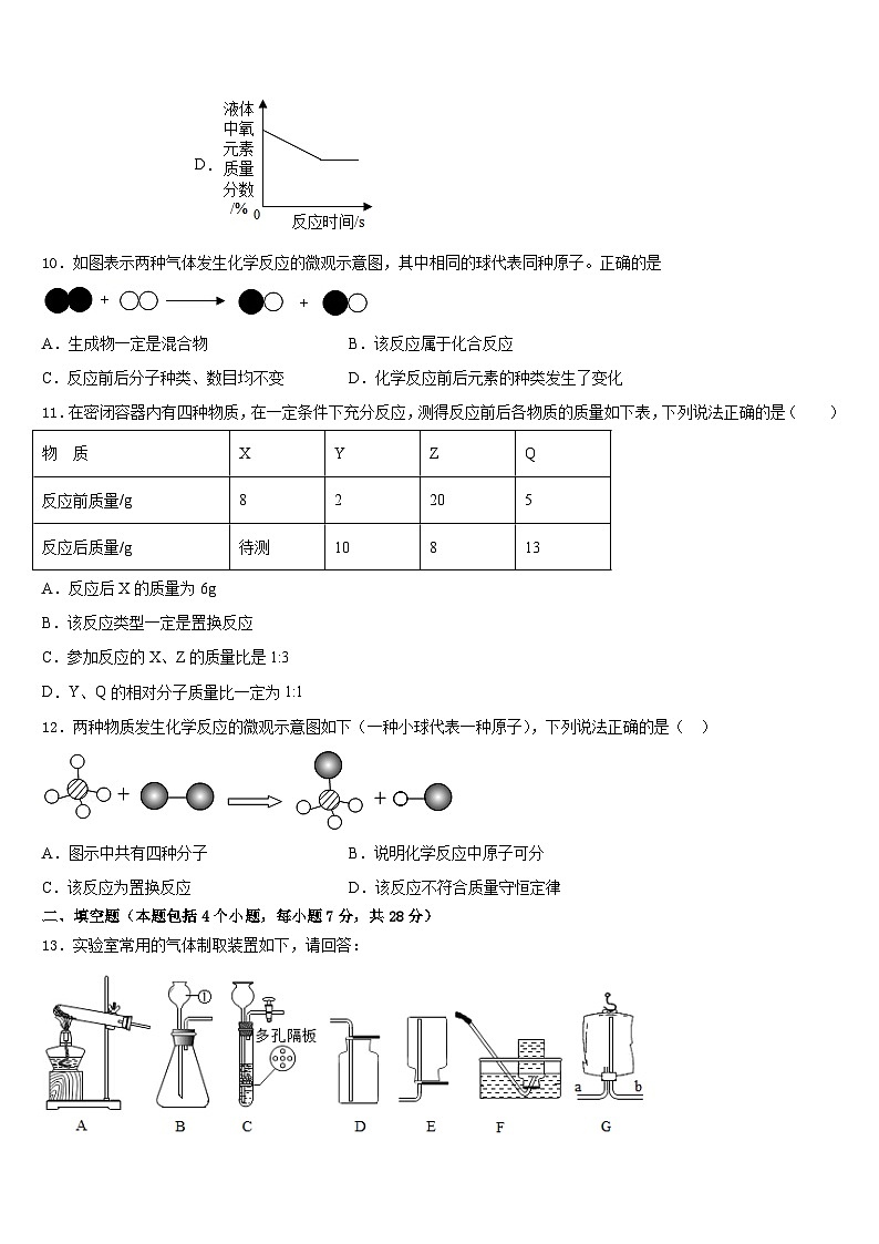 2023-2024学年河北省石家庄28中学九上化学期末复习检测模拟试题含答案03