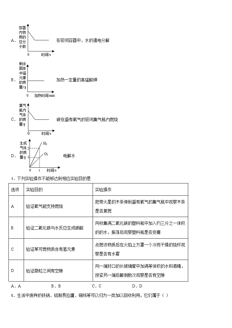 2023-2024学年河北石家庄市长安区第十中学化学九年级第一学期期末达标检测试题含答案第2页