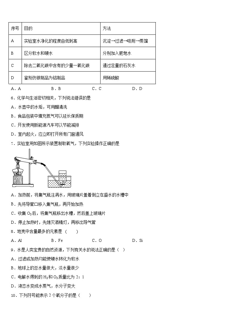 2023-2024学年河南省开封市尉氏县九年级化学第一学期期末联考模拟试题含答案02