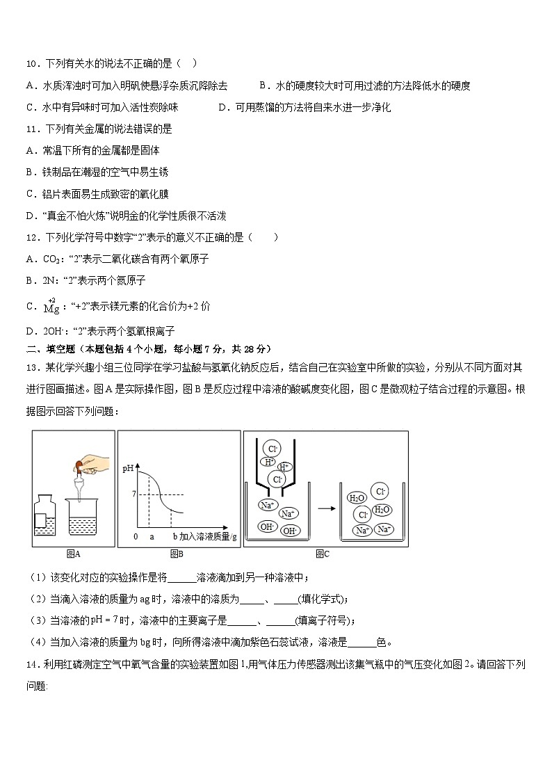 2023-2024学年河南省洛阳市东方二中学化学九年级第一学期期末监测试题含答案第3页