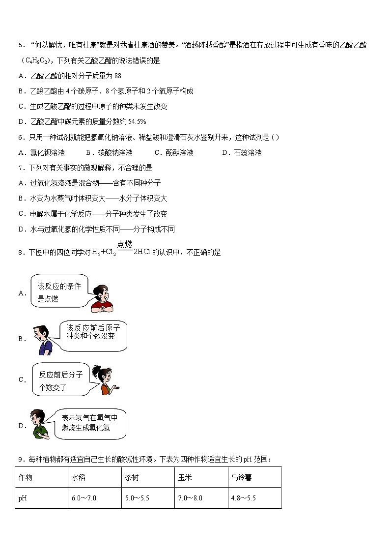 2023-2024学年河南省洛阳市外国语学校九上化学期末质量检测试题含答案第2页