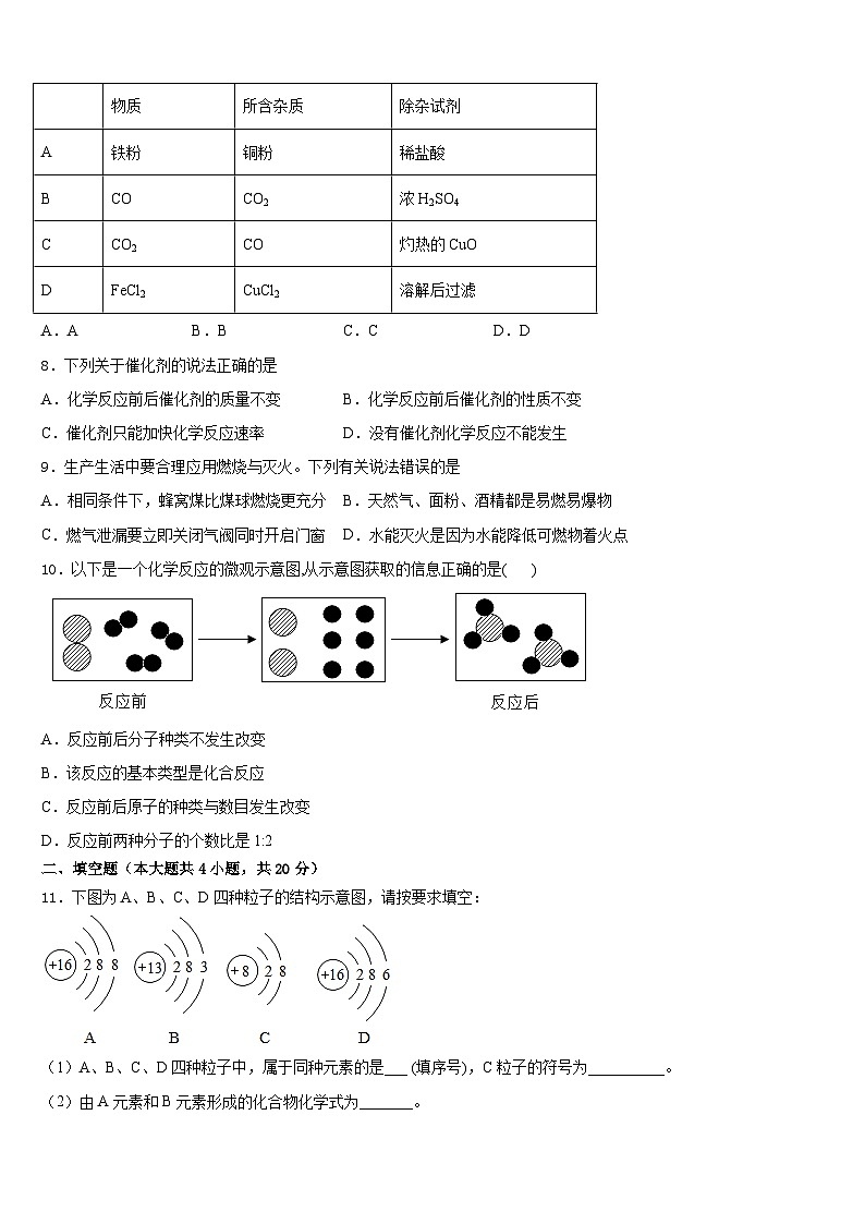 2023-2024学年浙江省杭州江干区六校联考九年级化学第一学期期末检测模拟试题含答案第3页