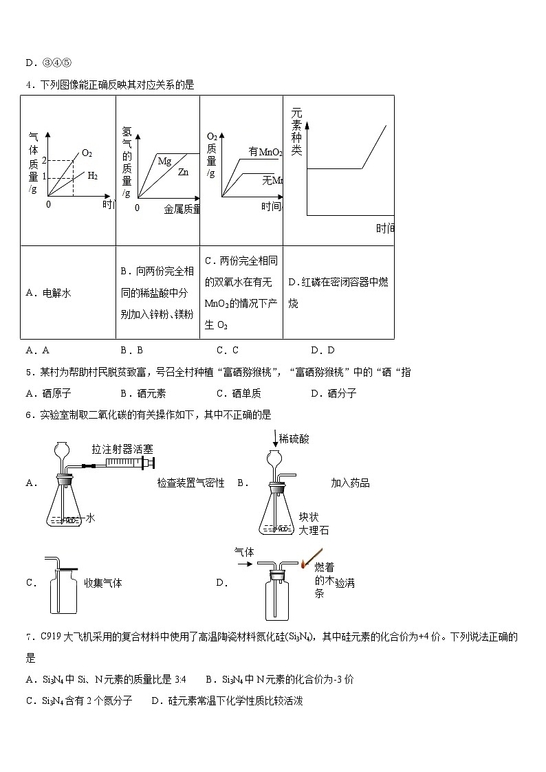 2023-2024学年浙江省杭州下城区化学九年级第一学期期末复习检测试题含答案第2页