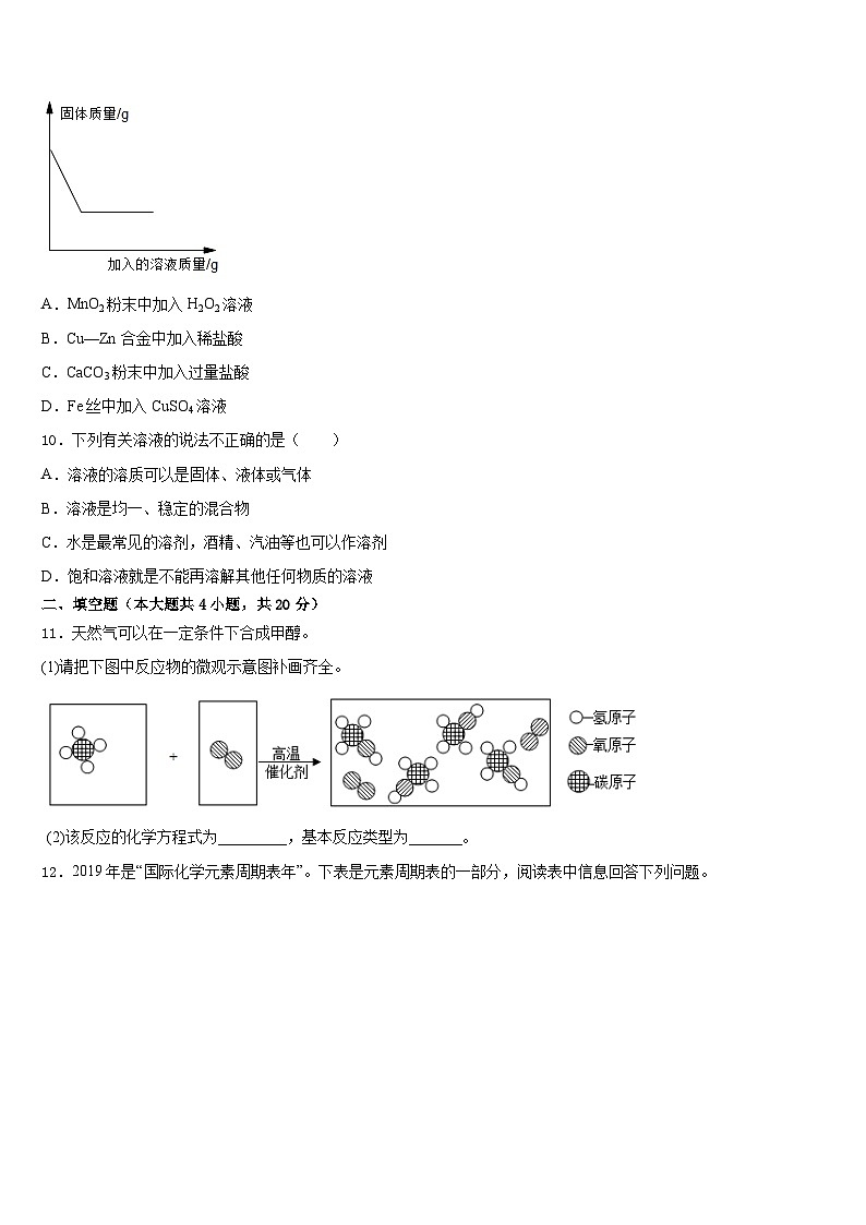 2023-2024学年浙江省杭州市余杭区良渚第二中学九年级化学第一学期期末联考模拟试题含答案第3页