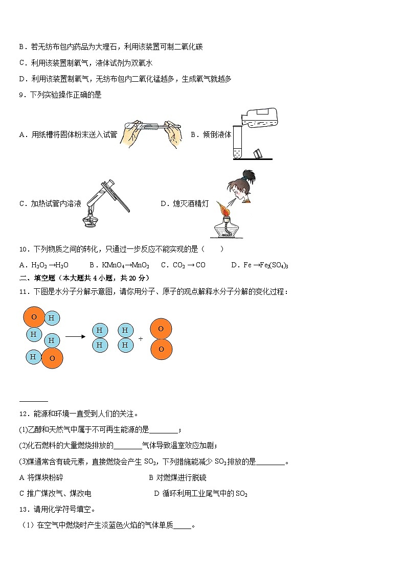 2023-2024学年海南省东方市八所中学化学九上期末学业质量监测模拟试题含答案03
