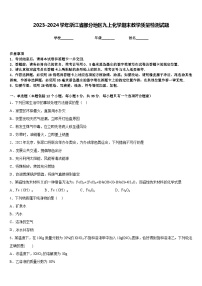 2023-2024学年浙江省部分地区九上化学期末教学质量检测试题含答案