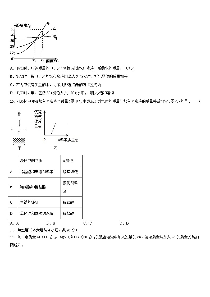 2023-2024学年浙江省湖州市德清县化学九年级第一学期期末考试试题含答案第3页