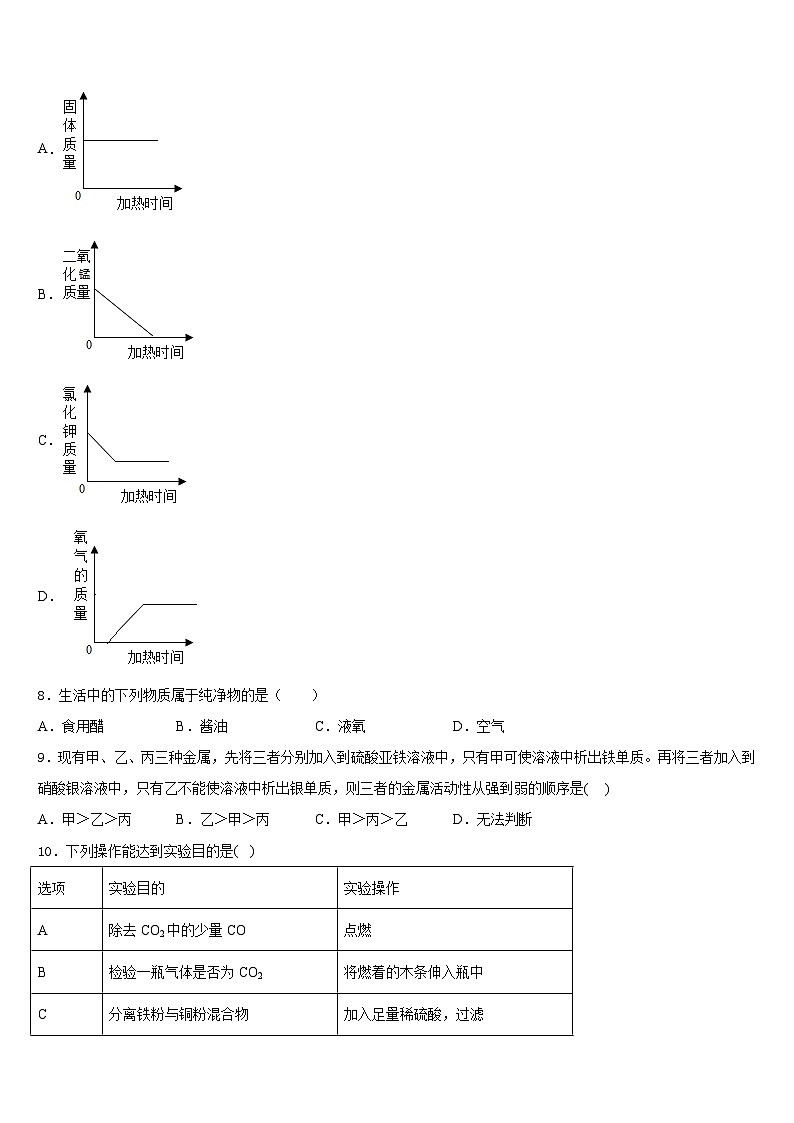 2023-2024学年浙江省绍兴市名校化学九年级第一学期期末监测模拟试题含答案第3页