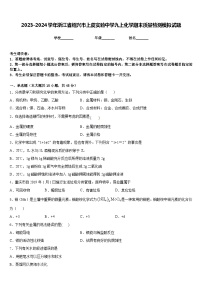 2023-2024学年浙江省绍兴市上虞实验中学九上化学期末质量检测模拟试题含答案