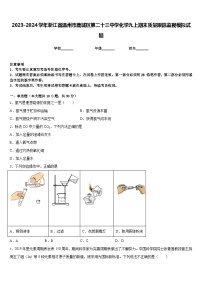 2023-2024学年浙江省温州市鹿城区第二十三中学化学九上期末质量跟踪监视模拟试题含答案