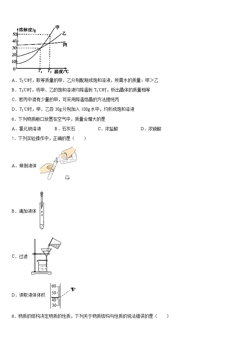 2023-2024学年浙江省温州市龙湾区化学九年级第一学期期末教学质量检测试题含答案第2页