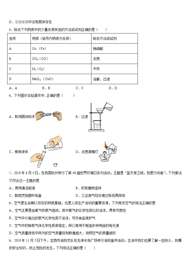 2023-2024学年海南省白沙县化学九上期末联考模拟试题含答案第2页