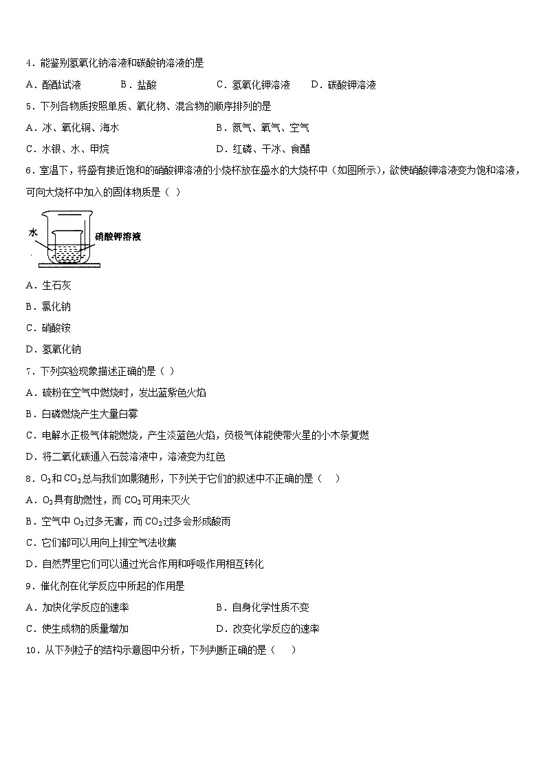 黑龙江省海伦市第四中学2023-2024学年九上化学期末复习检测模拟试题含答案第2页