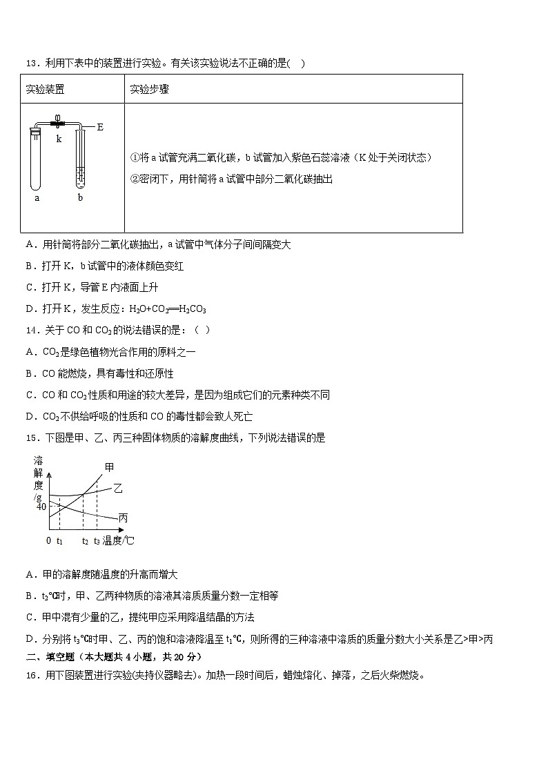 2023-2024学年湖北省宜昌市当阳市九上化学期末综合测试模拟试题含答案第3页